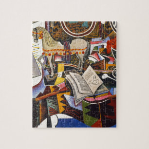 Rote Blume von Joan Miro Puzzle