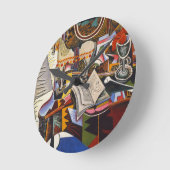 Rote Blume von Joan Miro Runde Wanduhr (Winkel)