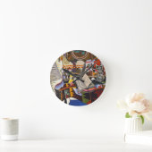 Rote Blume von Joan Miro Runde Wanduhr (Zuhause)