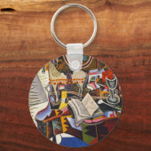 Rote Blume von Joan Miro Schlüsselanhänger (Vorderseite)