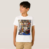 Rote Blume von Joan Miro T-Shirt (Vorne ganz)