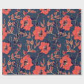 Rote Blume von Rose und Pfennig mit Blätter und p Geschenkpapier (Flach)