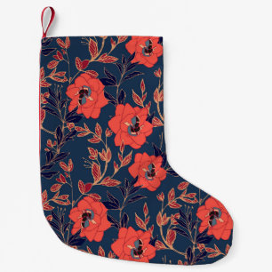 Rote Blume von Rose und Pfennig mit Blätter und p Kleiner Weihnachtsstrumpf