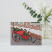 Rote Blume-Wagen auf Postkarte (Stehend Vorderseite)