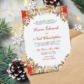 Rote Blume Weihnachten Winterhochzeit Einladung