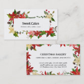 Rote Blume Weihnachtsbäckerei Visitenkarte (Vorne/Hinten)