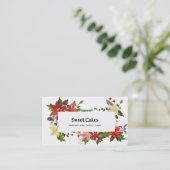 Rote Blume Weihnachtsbäckerei Visitenkarte (Stehend Vorderseite)