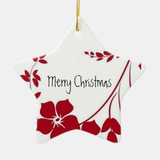 rote Blume Weihnachtsverzierung Keramikornament