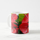 Rote Blume Weißer Kaffee Tasse (Vorderseite Links)