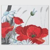 Rote Blume winden Papier Geschenkpapier (Flach)