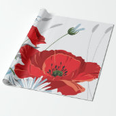 Rote Blume winden Papier Geschenkpapier (Ungerollt)