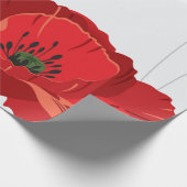 Rote Blume winden Papier Geschenkpapier (Ecke)