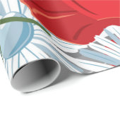 Rote Blume winden Papier Geschenkpapier (Rolleneckpunkt)
