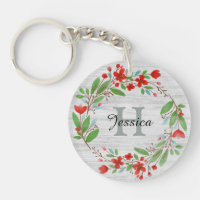 Rote Blume Wreath Rustikale Personalisiert