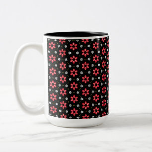 Rote Blume Zweifarbige Tasse