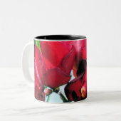 Rote Blume Zweifarbige Tasse (Vorderseite Links)