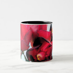 Rote Blume Zweifarbige Tasse