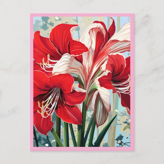 ROTE BLUMEN #1 POSTKARTE (Vorderseite)