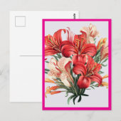ROTE BLUMEN #2 POSTKARTE (Vorne/Hinten)