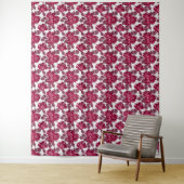 Rote Blumen auf Weiß, Aquarell. Wandteppich (Beispiel)