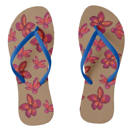 Rote Blumen Badesandalen (Fußbett)