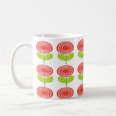 Rote Blumen-Blumen Geometrisch Kaffeetasse (Links)