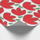 Rote Blumen Blumenmuster Geschenkpapier (Ecke)