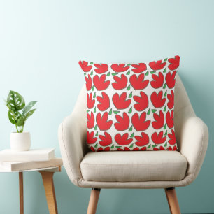 Rote Blumen Blumenmuster Kissen