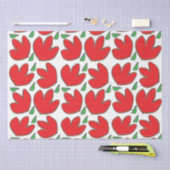 Rote Blumen Blumenmuster Seidenpapier (Handwerk)