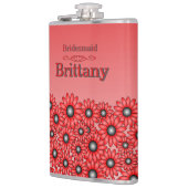 Rote Blumen Brautjungfer Flasche Flachmann (Links)