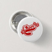 Rote Blumen Button oder Knopf des Beifalls (Vorne & Hinten)