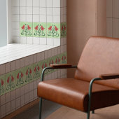 Rote Blumen Dekoration Jugendstil Art Deco Fliese