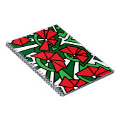 Rote Blumen-Doodle-Kunst Notizblock (Rechte Seite)