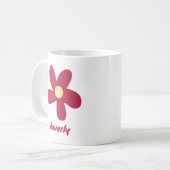 Rote Blumen-Doodle mit Namen oder anderem Text Kaffeetasse (Vorderseite Links)