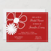 Rote Blumen-Einladung für Braut-, Baby oder Einladung (Vorderseite)