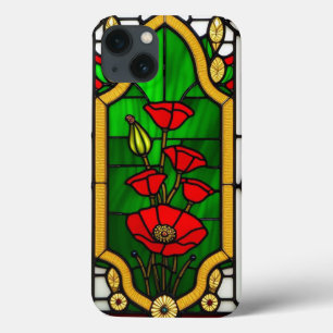Rote Blumen Elegante Glasmalerei Case-Mate iPhone Hülle
