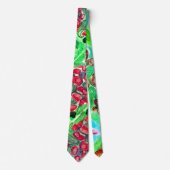 Rote Blumen Fantasy Mini Krawatte (Vorderseite)