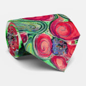 Rote Blumen Fantasy Mini Krawatte (Gerollt)