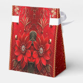 Rote Blumen-Feiertags-Geschenkbox Geschenkschachtel (Rückseite)