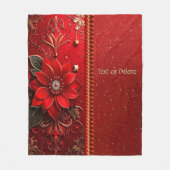 Rote Blumen-Fleece-Decke Fleecedecke (Vorderseite)