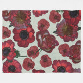 Rote Blumen Fleece-Decke, groß Fleecedecke (Vorderseite (Horizontal))