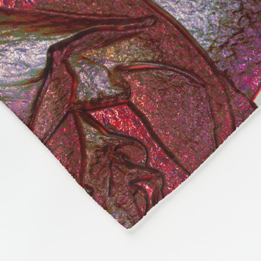 Rote Blumen Fleece-Decke, groß Fleecedecke (Ecke)