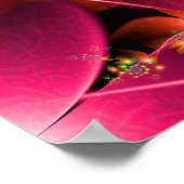 Rote Blumen Fraktal Poster (Ecke)