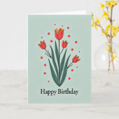 Rote Blumen Geburtstagskarte Karte (Gelbe Blume)