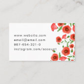 Rote Blumen-Geschäfts-Karten Visitenkarte (Rückseite)