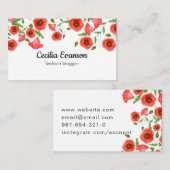 Rote Blumen-Geschäfts-Karten Visitenkarte (Vorne/Hinten)