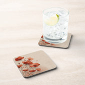 Rote Blumen. Getränkeuntersetzer (Rechte Seite)