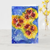 Rote Blumen ~ Gruß-Karte Karte (Gelbe Blume)