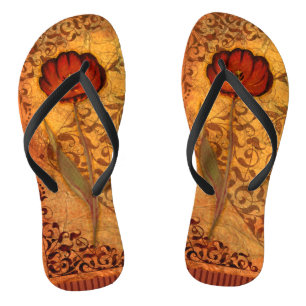 Rote Blumen I Badesandalen