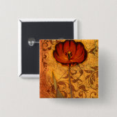 Rote Blumen I Button (Vorne & Hinten)